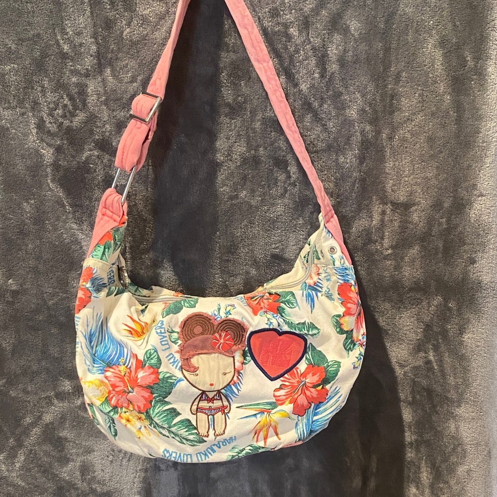 Floral Pink and Cream Women's Bag